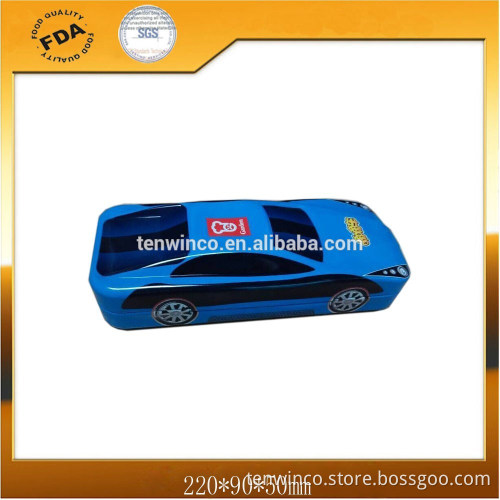 Car shaped with plastic wheel Irregular Tin Box
